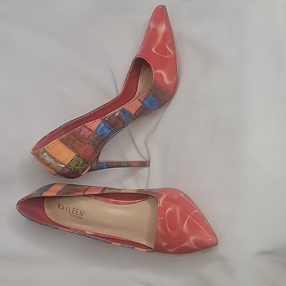 Kaeyleen Orange Heels by Los Angeles
